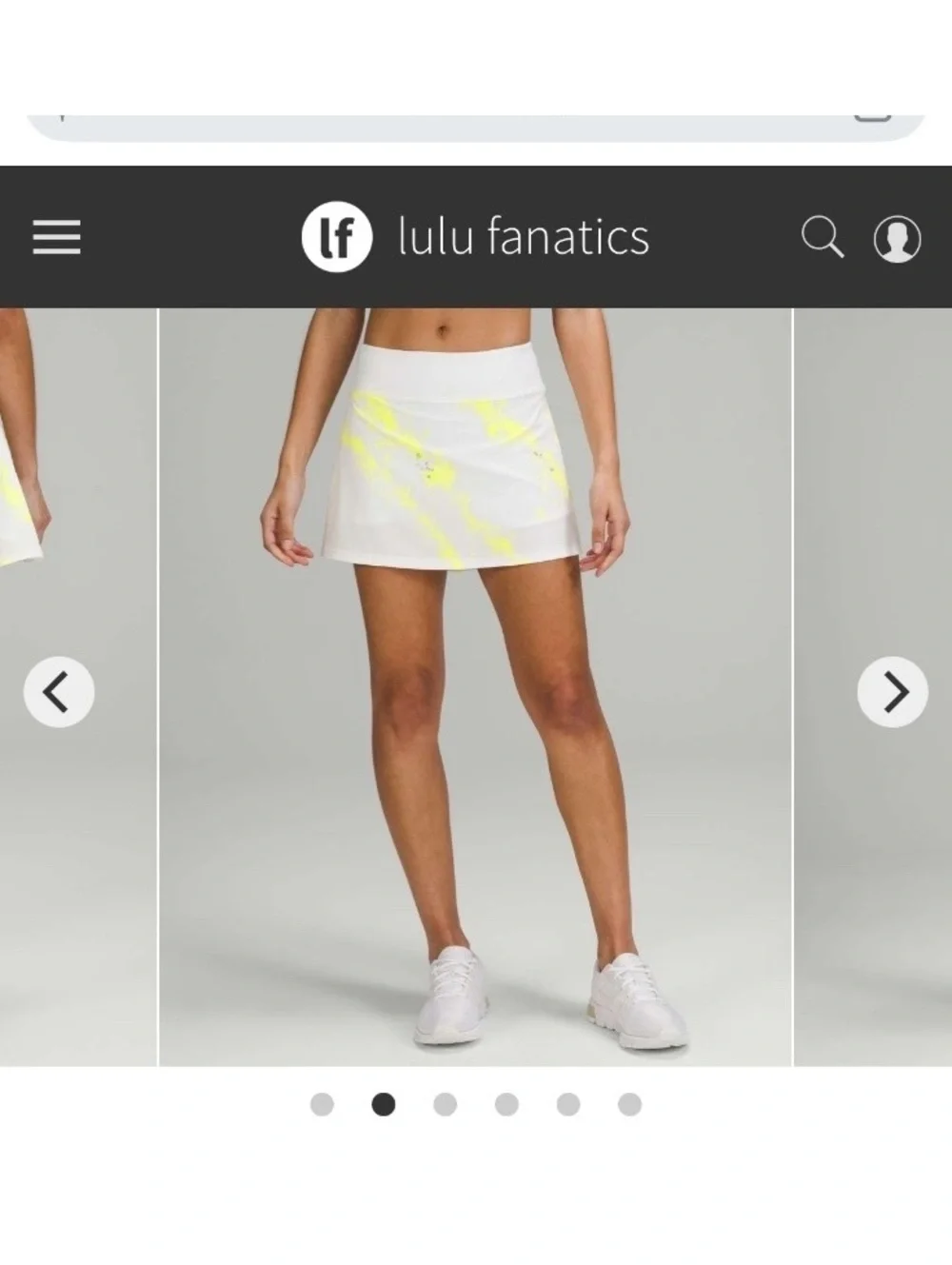 NWT Lululemon Pace Rival Skirt Sz 2 Cross Court Wash Electric Lemon Multi White